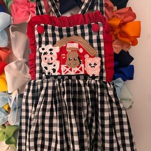 Farmhouse Checkered Kids Dress